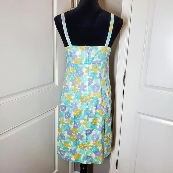 Eddie Bauer Blue Green and Cream Floral Vintage Sundress Size 4 - Picture 8 of 12